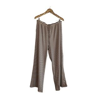 EVALESS Amazon Wide Leg Pants Drawstring Elastic Waist Stripe Ribbed Pockets